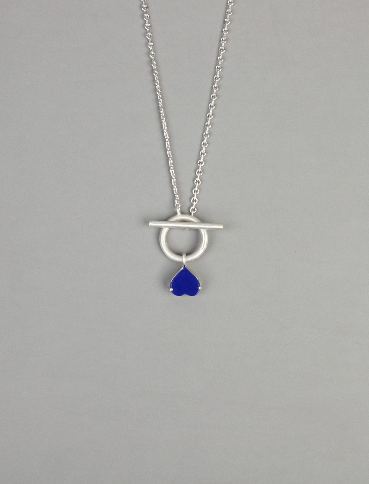 Blue Heart Silver Necklace