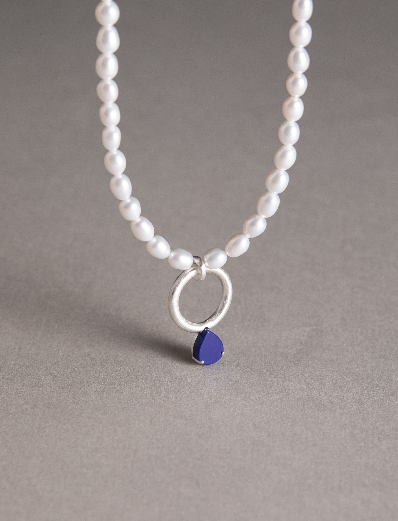 Blue Water Drop Pearl Necklace