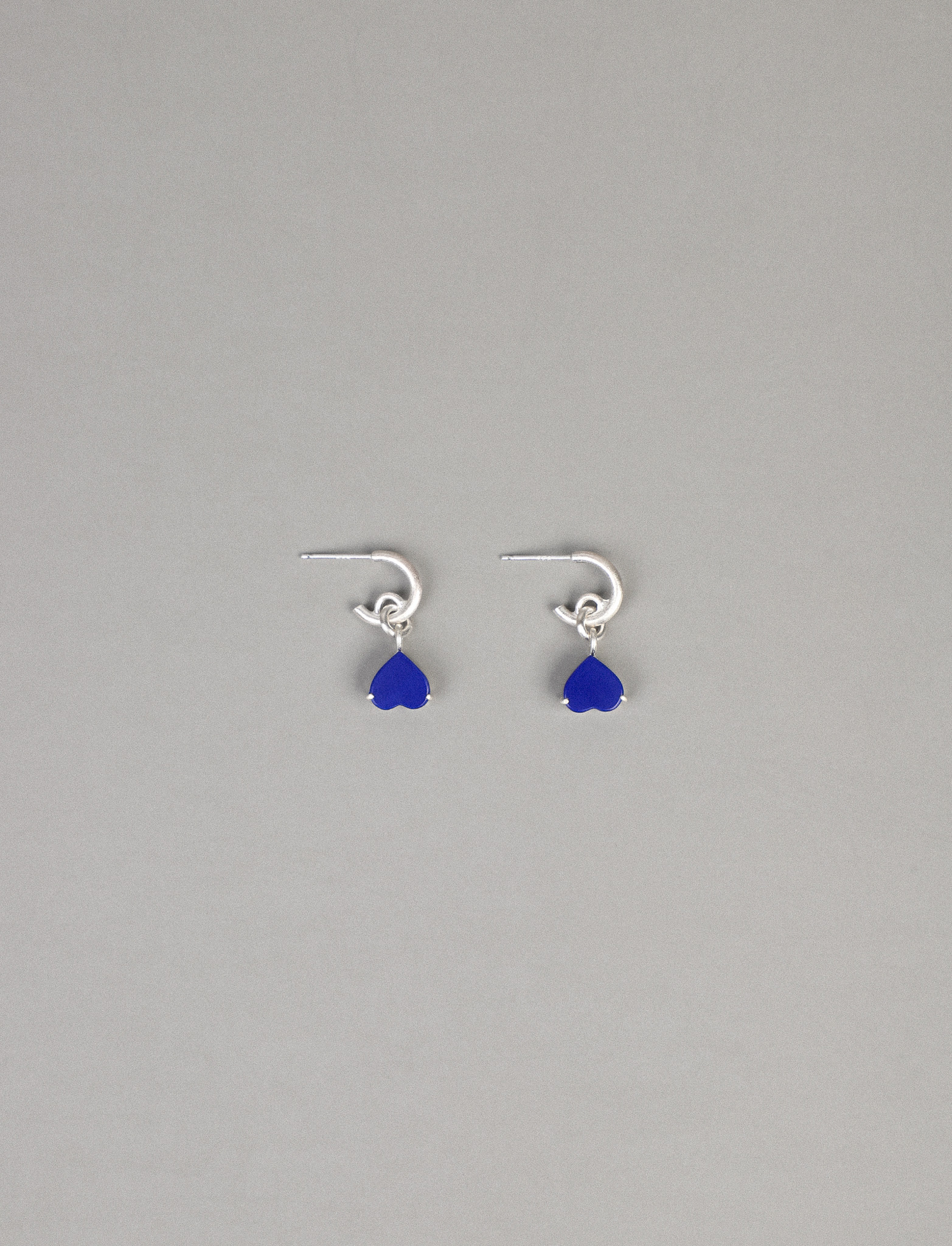Blue Heart Hoop Earrings