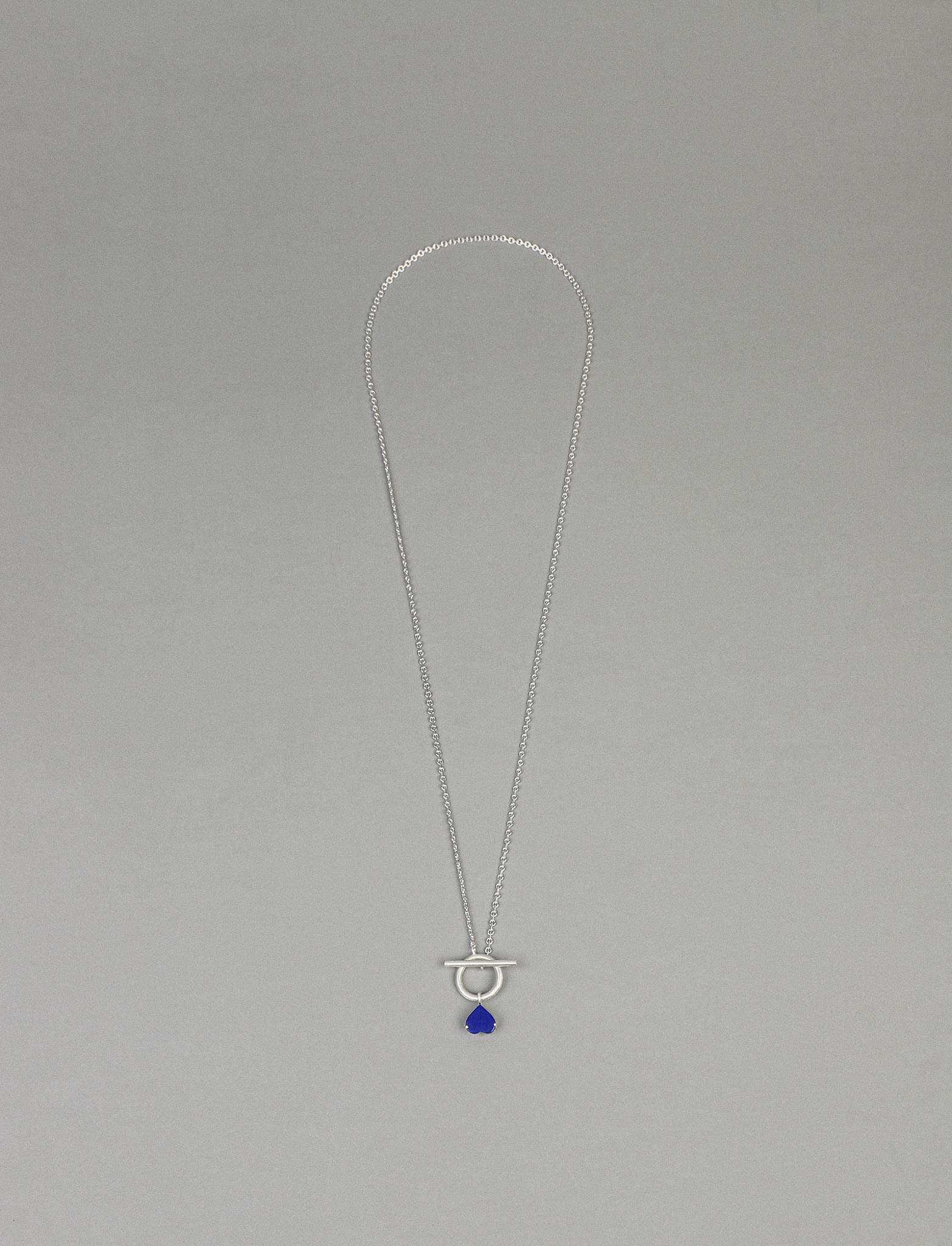 Blue Heart Silver Necklace